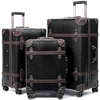 アンティーク行李 Amazon.com | NZBZ Vintage Luggage Sets for Women, PU Leather